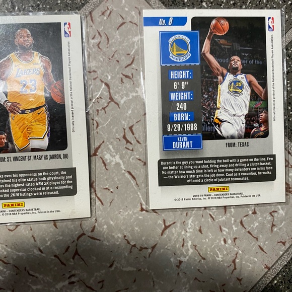 2018-19 Panini Contenders Season Ticket LeBron James/Kevin Durant - Picture 3 of 9